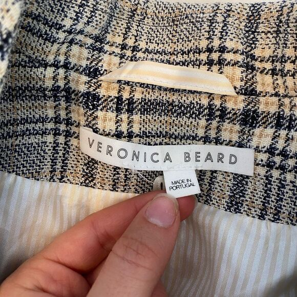 Veronica Beard Oria Checked Double Breasted Plaid Blazer Jacket - Size 2 - Picture 8 of 16